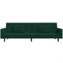 Sofá cama de 2 plazas con dos almohadas terciopelo verde oscuro en Sofás | Comprar online en Foru.es