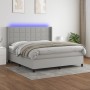 Cama box spring colchón y luces LED tela gris claro 160x200 cm de vidaXL, Camas y somieres - Ref: Foro24-3138325, Precio: 569...