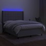 Cama box spring colchón y luces LED tela gris claro 140x200 cm de vidaXL, Camas y somieres - Ref: Foro24-3138317, Precio: 508...
