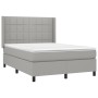 Cama box spring colchón y luces LED tela gris claro 140x200 cm de vidaXL, Camas y somieres - Ref: Foro24-3138317, Precio: 508...