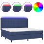 Cama box spring colchón y luces LED tela azul 200x200 cm de vidaXL, Camas y somieres - Ref: Foro24-3138347, Precio: 694,13 €,...