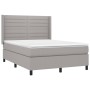 Cama box spring colchón y luces LED tela gris claro 140x190 cm de vidaXL, Camas y somieres - Ref: Foro24-3138389, Precio: 533...