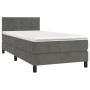 Cama box spring colchón y LED terciopelo gris oscuro 90x200 cm de vidaXL, Camas y somieres - Ref: Foro24-3134382, Precio: 299...