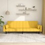 Sofá cama de 2 plazas con dos almohadas tela color amarillo en Sofás | Comprar online en Foru.es