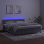 Cama box spring colchón y LED terciopelo gris claro 180x200 cm de vidaXL, Camas y somieres - Ref: Foro24-3134597, Precio: 532...