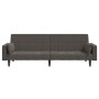 Sofá cama de 2 plazas con dos almohadas terciopelo gris oscuro en Sofás | Comprar online en Foru.es