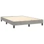 Box spring bed with mattress and LED light gray velvet 140x190 cm by vidaXL, Beds and slatted bases - Ref: Foro24-3134579, Pr...