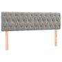 Cama box spring colchón y LED terciopelo gris claro 140x190 cm de vidaXL, Camas y somieres - Ref: Foro24-3134579, Precio: 456...