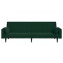 Sofá cama de 2 plazas con dos almohadas terciopelo verde oscuro en Sofás | Comprar online en Foru.es