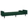 Sofá cama de 2 plazas con dos almohadas terciopelo verde oscuro en Sofás | Comprar online en Foru.es