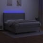 Cama box spring colchón y luces LED tela gris claro 180x200 cm de vidaXL, Camas y somieres - Ref: Foro24-3138493, Precio: 614...