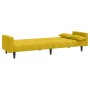Sofá cama de 2 plazas con dos almohadas terciopelo amarillo en Sofás | Comprar online en Foru.es