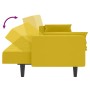 Sofá cama de 2 plazas con dos almohadas terciopelo amarillo en Sofás | Comprar online en Foru.es