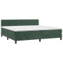 Cama box spring colchón y LED terciopelo verde oscuro 200x200cm de vidaXL, Camas y somieres - Ref: Foro24-3134606, Precio: 62...