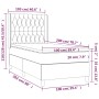 Cama box spring colchón y luces LED tela gris claro 100x200 cm de vidaXL, Camas y somieres - Ref: Foro24-3138533, Precio: 357...