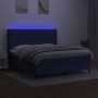 Cama box spring colchón y luces LED tela azul 160x200 cm de vidaXL, Camas y somieres - Ref: Foro24-3138571, Precio: 598,39 €,...