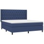 Cama box spring colchón y luces LED tela azul 160x200 cm de vidaXL, Camas y somieres - Ref: Foro24-3138571, Precio: 598,39 €,...