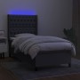 Cama box spring colchón y luces LED tela gris oscuro 100x200 cm de vidaXL, Camas y somieres - Ref: Foro24-3138534, Precio: 38...