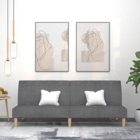 Sofá cama de 2 plazas tela gris claro en Sofás | Comprar online en Foru.es