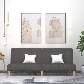 Sofá cama de 2 plazas tela gris oscuro en Sofás | Comprar online en Foru.es