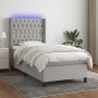 Cama box spring colchón y luces LED tela gris claro 90x190 cm de vidaXL, Camas y somieres - Ref: Foro24-3138517, Precio: 330,...