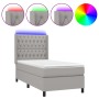 Cama box spring colchón y luces LED tela gris claro 90x190 cm de vidaXL, Camas y somieres - Ref: Foro24-3138517, Precio: 330,...