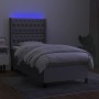 Cama box spring colchón y luces LED tela gris claro 90x190 cm de vidaXL, Camas y somieres - Ref: Foro24-3138517, Precio: 330,...