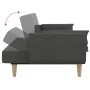 Sofá cama de 2 plazas con dos almohadas tela gris oscuro en Sofás | Comprar online en Foru.es