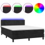 Cama box spring colchón y LED terciopelo negro 140x190 cm de vidaXL, Camas y somieres - Ref: Foro24-3134401, Precio: 410,80 €...