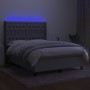 Cama box spring colchón y luces LED tela gris claro 140x190 cm de vidaXL, Camas y somieres - Ref: Foro24-3138549, Precio: 529...