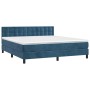 Cama box spring colchón y LED terciopelo azul oscuro 160x200 cm de vidaXL, Camas y somieres - Ref: Foro24-3134655, Precio: 49...