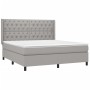 Cama box spring colchón y luces LED tela gris claro 160x200 cm de vidaXL, Camas y somieres - Ref: Foro24-3138565, Precio: 610...