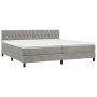 Cama box spring colchón y LED terciopelo gris claro 200x200 cm de vidaXL, Camas y somieres - Ref: Foro24-3134603, Precio: 562...