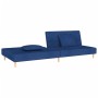 Sofá cama de 2 plazas con dos almohadas tela azul en Sofás | Comprar online en Foru.es