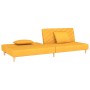 Sofá cama de 2 plazas con dos almohadas tela color amarillo en Sofás | Comprar online en Foru.es