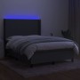 Cama box spring colchón y luces LED tela gris oscuro 140x200 cm de vidaXL, Camas y somieres - Ref: Foro24-3138158, Precio: 51...