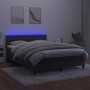 Cama box spring colchón y LED terciopelo gris oscuro 140x190 cm de vidaXL, Camas y somieres - Ref: Foro24-3134580, Precio: 44...