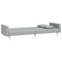 Sofá cama de 2 plazas con dos almohadas tela gris claro en Sofás | Comprar online en Foru.es