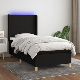 Cama box spring colchón y luces LED tela negro 90x190 cm de vidaXL, Camas y somieres - Ref: Foro24-3138679, Precio: 343,76 €,...