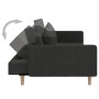 Sofá cama de 2 plazas con dos almohadas tela negro en Sofás | Comprar online en Foru.es