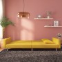 Sofá cama de 2 plazas con dos almohadas tela color amarillo en Sofás | Comprar online en Foru.es