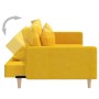 Sofá cama de 2 plazas con dos almohadas tela color amarillo en Sofás | Comprar online en Foru.es