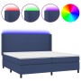 Cama box spring colchón y luces LED tela azul 200x200 cm de vidaXL, Camas y somieres - Ref: Foro24-3138187, Precio: 667,28 €,...