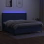 Cama box spring colchón y luces LED tela azul 200x200 cm de vidaXL, Camas y somieres - Ref: Foro24-3138187, Precio: 667,28 €,...