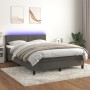 Cama box spring colchón y LED terciopelo gris oscuro 140x200 cm de vidaXL, Camas y somieres - Ref: Foro24-3134466, Precio: 43...