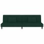 Sofá cama de 2 plazas con dos almohadas terciopelo verde oscuro en Sofás | Comprar online en Foru.es