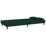 Sofá cama de 2 plazas con dos almohadas terciopelo verde oscuro en Sofás | Comprar online en Foru.es