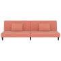 Sofá cama de 2 plazas con dos almohadas terciopelo rosa en Sofás | Comprar online en Foru.es