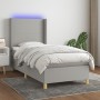 Cama box spring colchón y luces LED tela gris claro 100x200 cm de vidaXL, Camas y somieres - Ref: Foro24-3138693, Precio: 356...