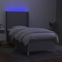 Cama box spring colchón y luces LED tela gris claro 100x200 cm de vidaXL, Camas y somieres - Ref: Foro24-3138693, Precio: 356...